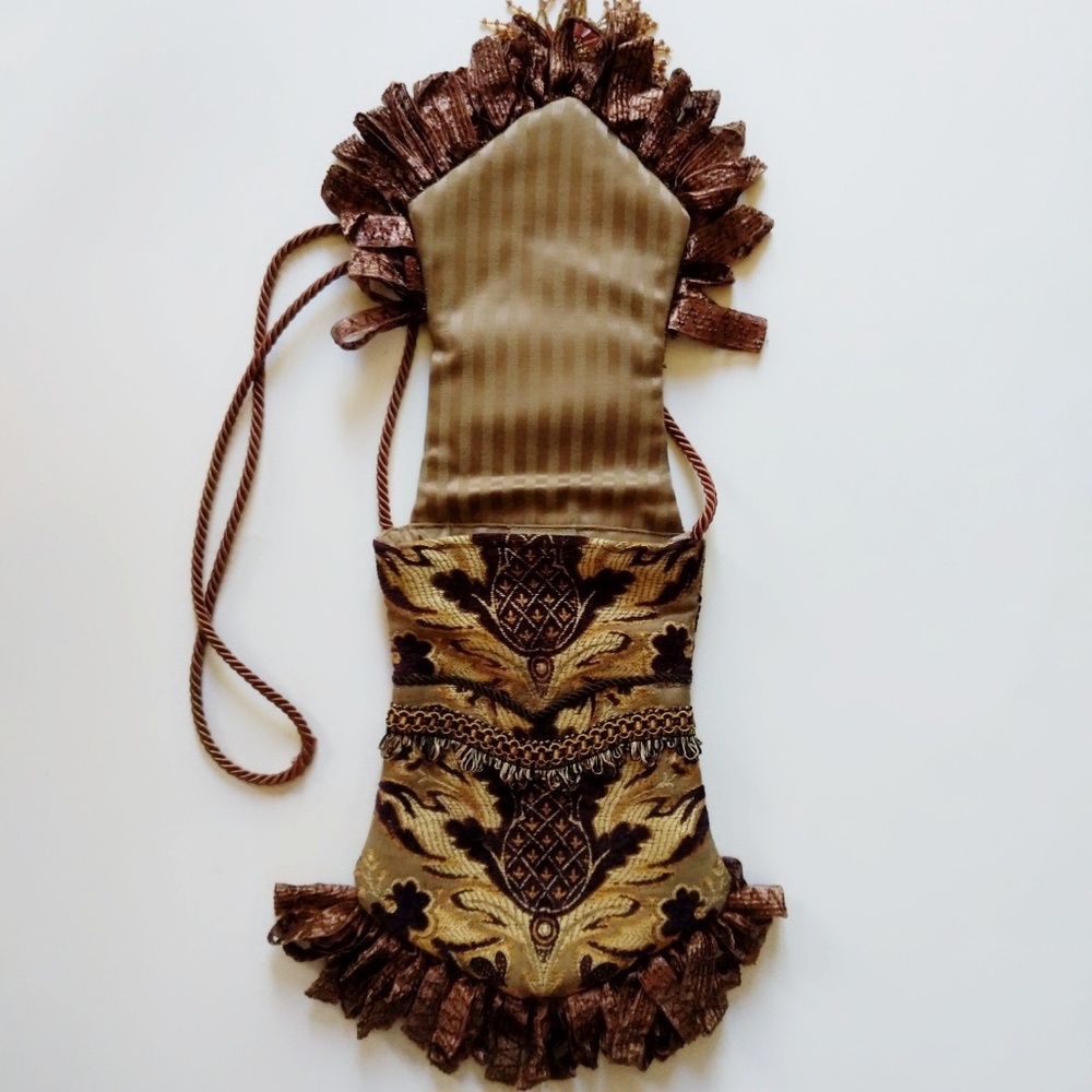 Bohemian Tapestry Purse Fringe Gypsy Streampunk - Picture 3 of 8